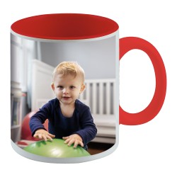 Taza de Plástico asa e interior Rojo