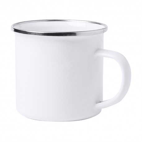 Taza Métalica Retro Blanca 17353